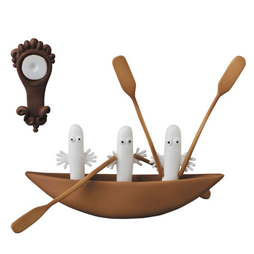 Hattifnattar (with Boat and Aerotonometer), Mumin, Medicom Toy, Pre-Painted, 4530956153629